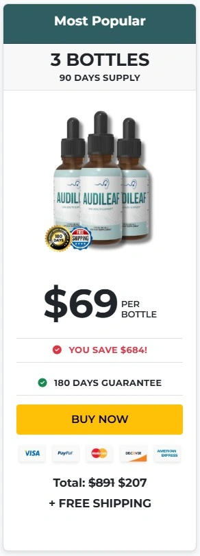 AudiLeaf supplement 3 bottle combo pack